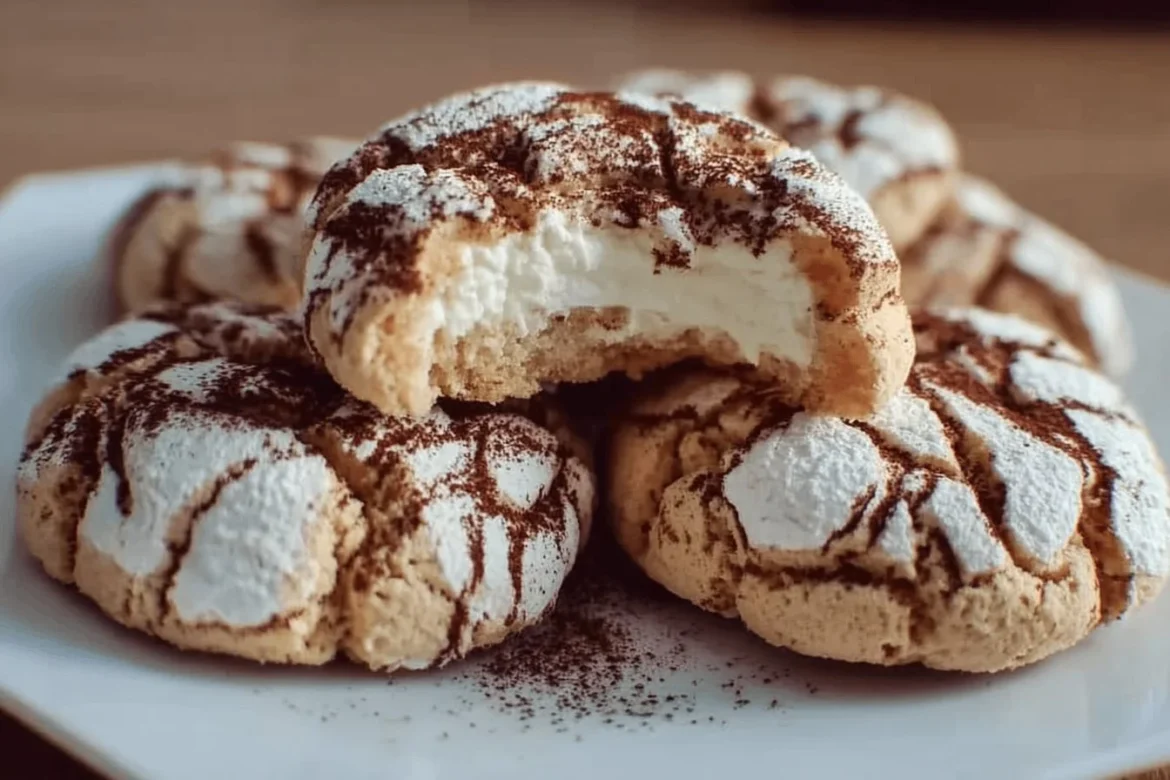 Delicious tiramisu crinkle cookies that melt in your mouth