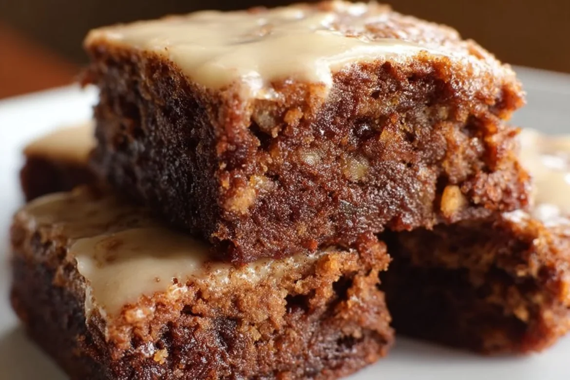 Delicious Banana Bread Brownies on a wooden table
