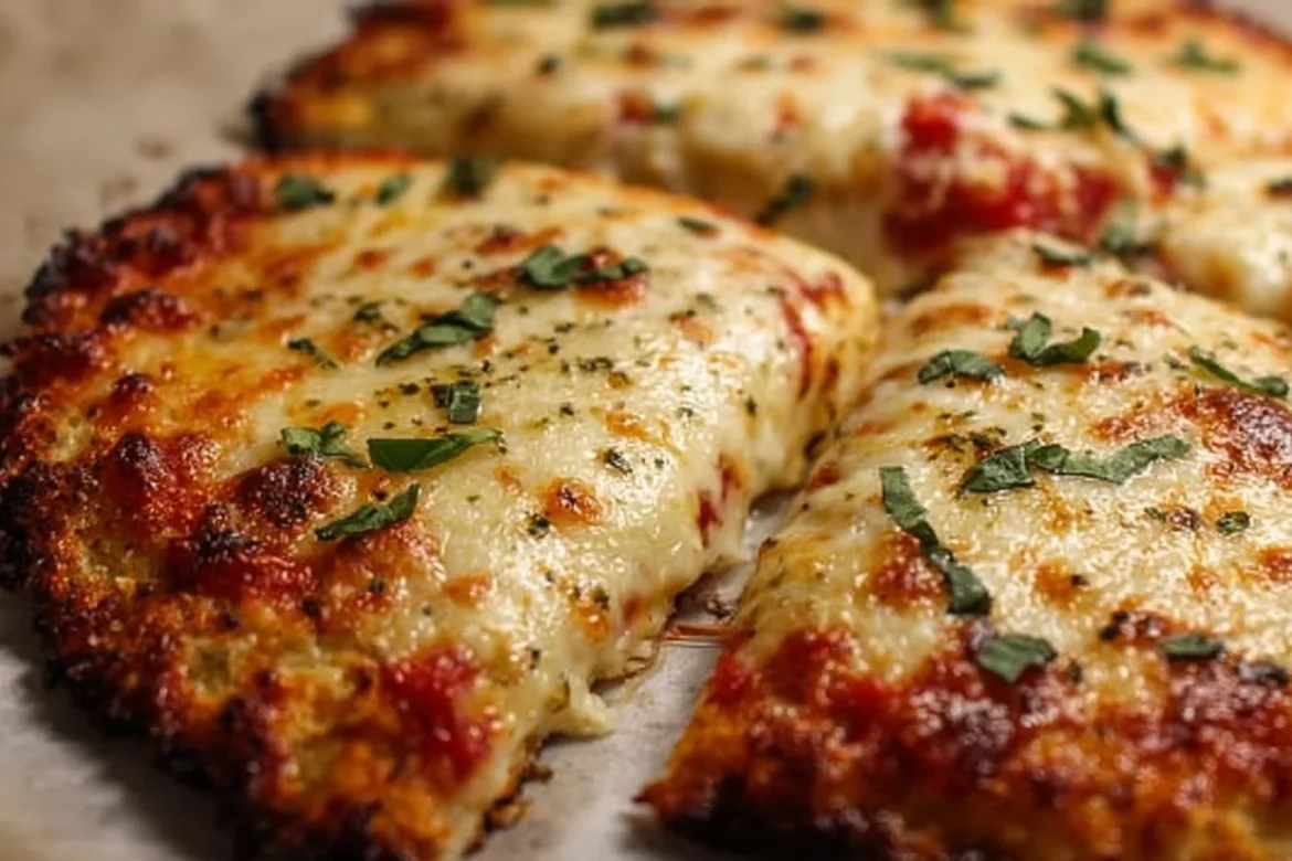 High-protein Cottage Cheese Pizza Crust fresh out of the oven.
