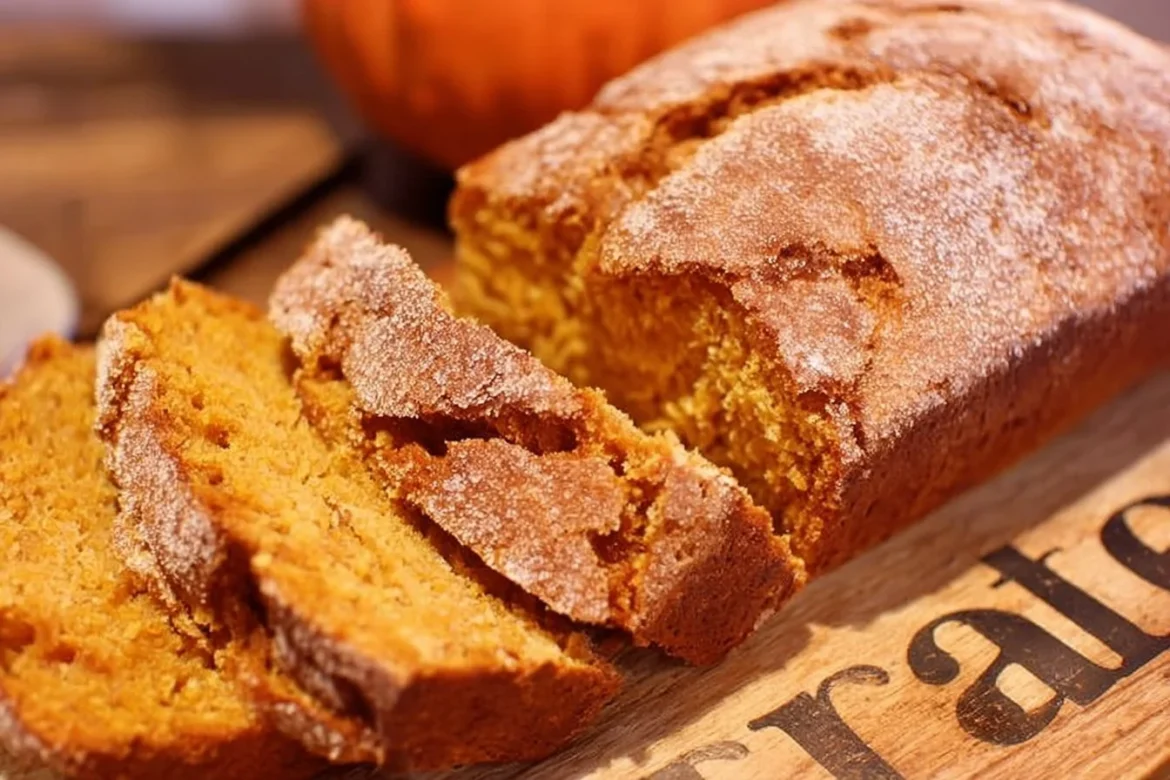Homemade delicious sweet potato bread loaf on a wooden table