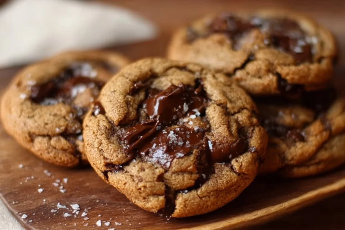 Freshly baked espresso chocolate chip cookies with coffee flavor