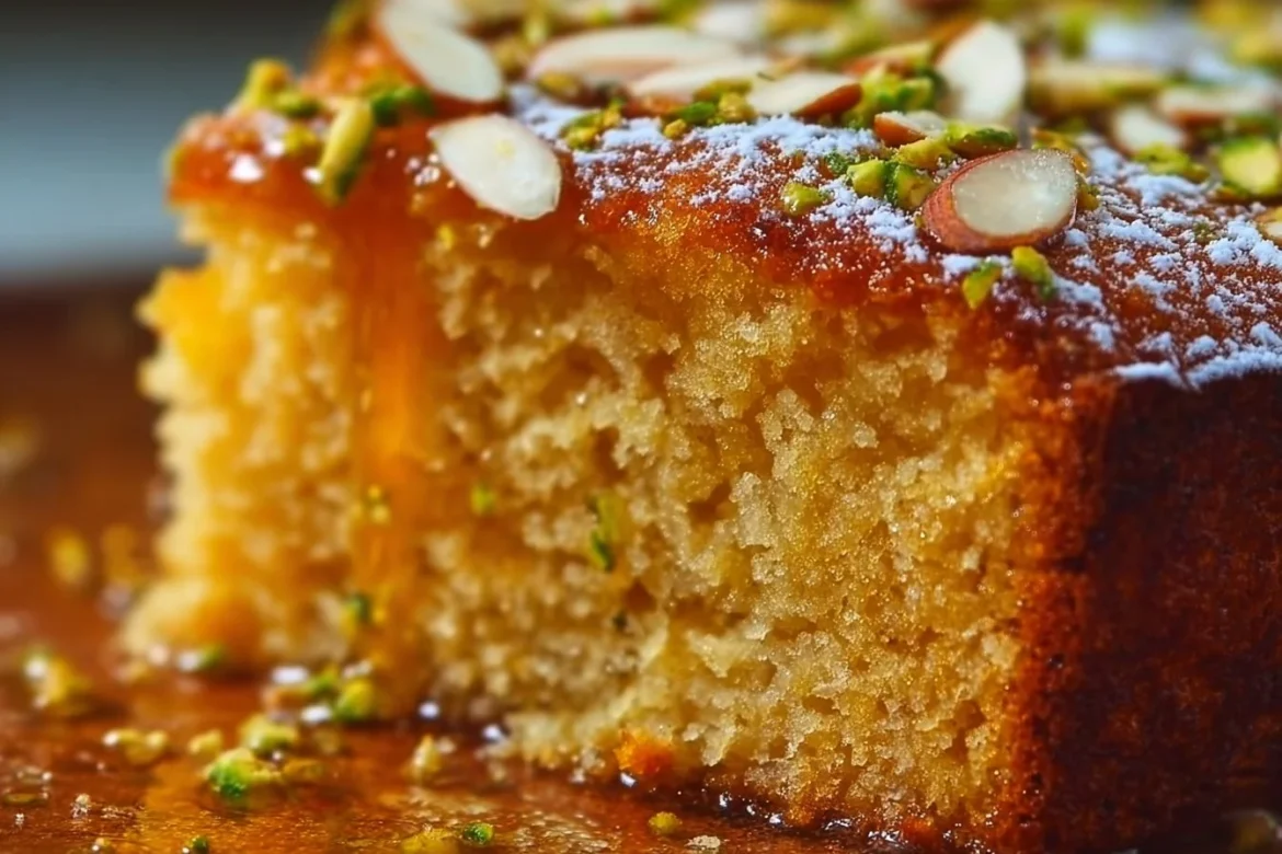 Flourless almond and orange cake topped with fresh oranges