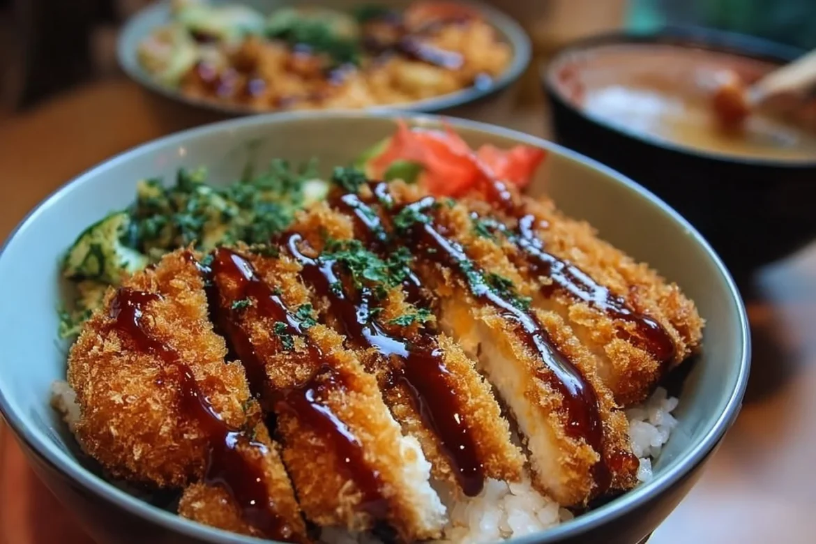Japanese Katsu Bowl with crispy pork and rich Tonkatsu sauce