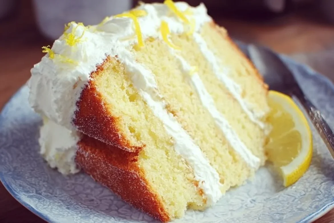 Delicious Lemon Mascarpone Layer Cake with creamy frosting and lemon zest