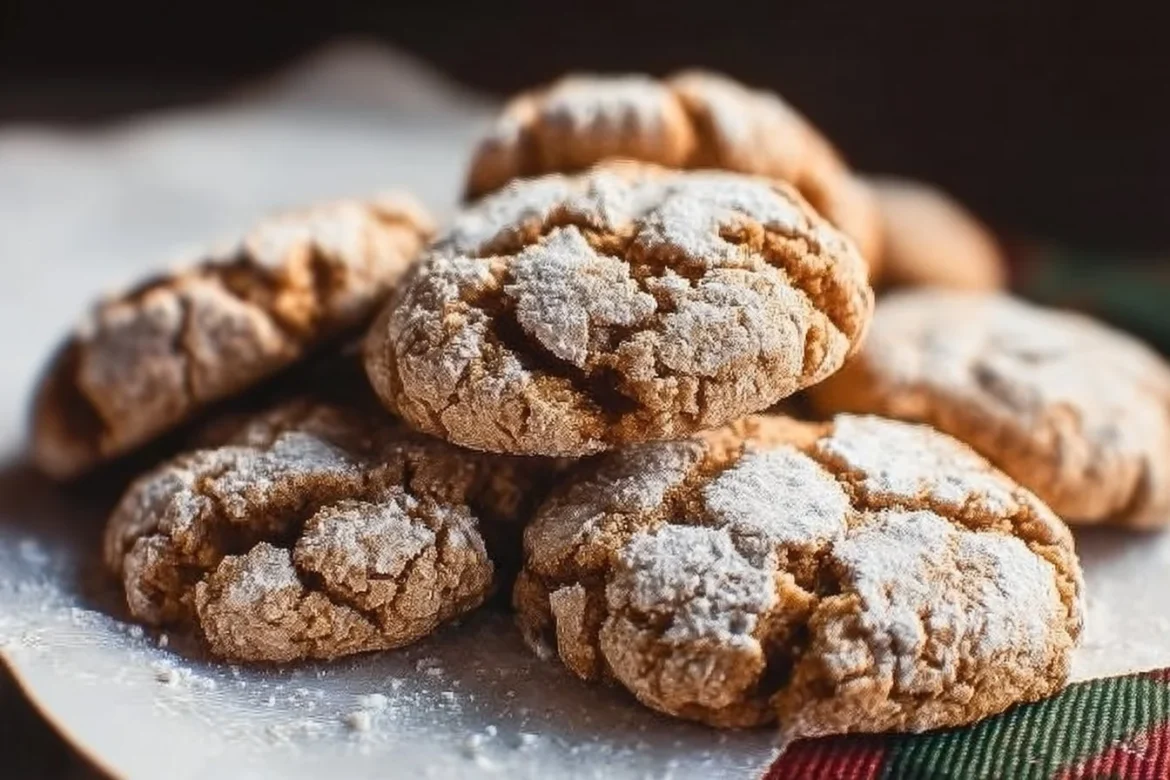 Delicious peanut butter crinkle cookies with a soft, chewy texture and powdered sugar coating.