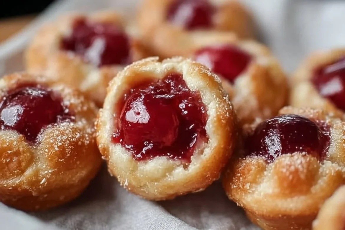 Delicious quick cherry pie bites freshly baked and ready to serve.