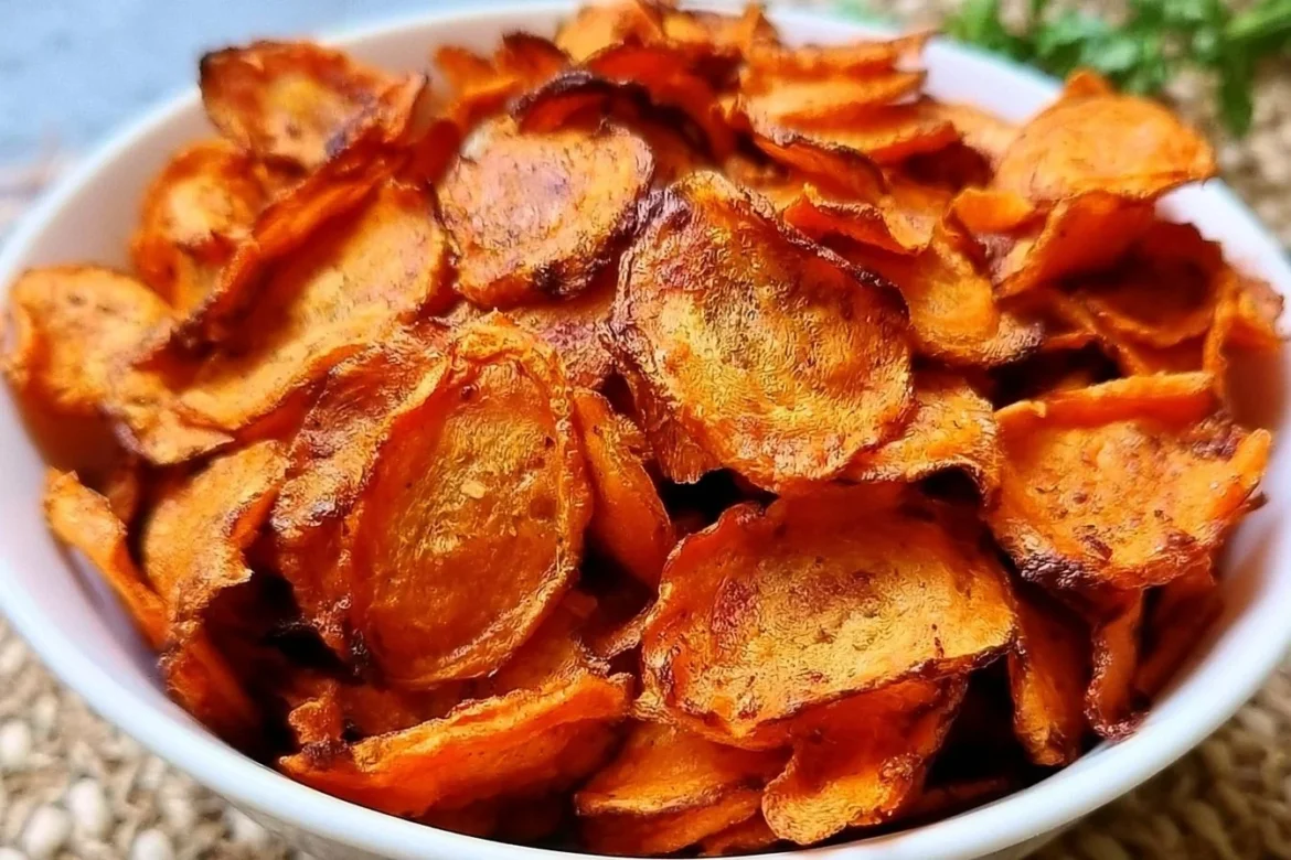 Crunchy air fryer carrot chips, a healthy snack recipe