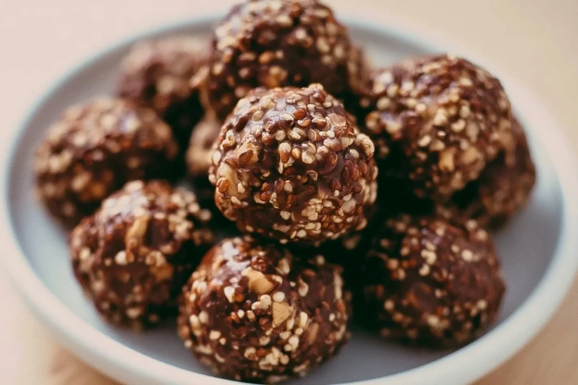 Chocolate Peanut Butter Quinoa Crunch Bites for a healthy snack