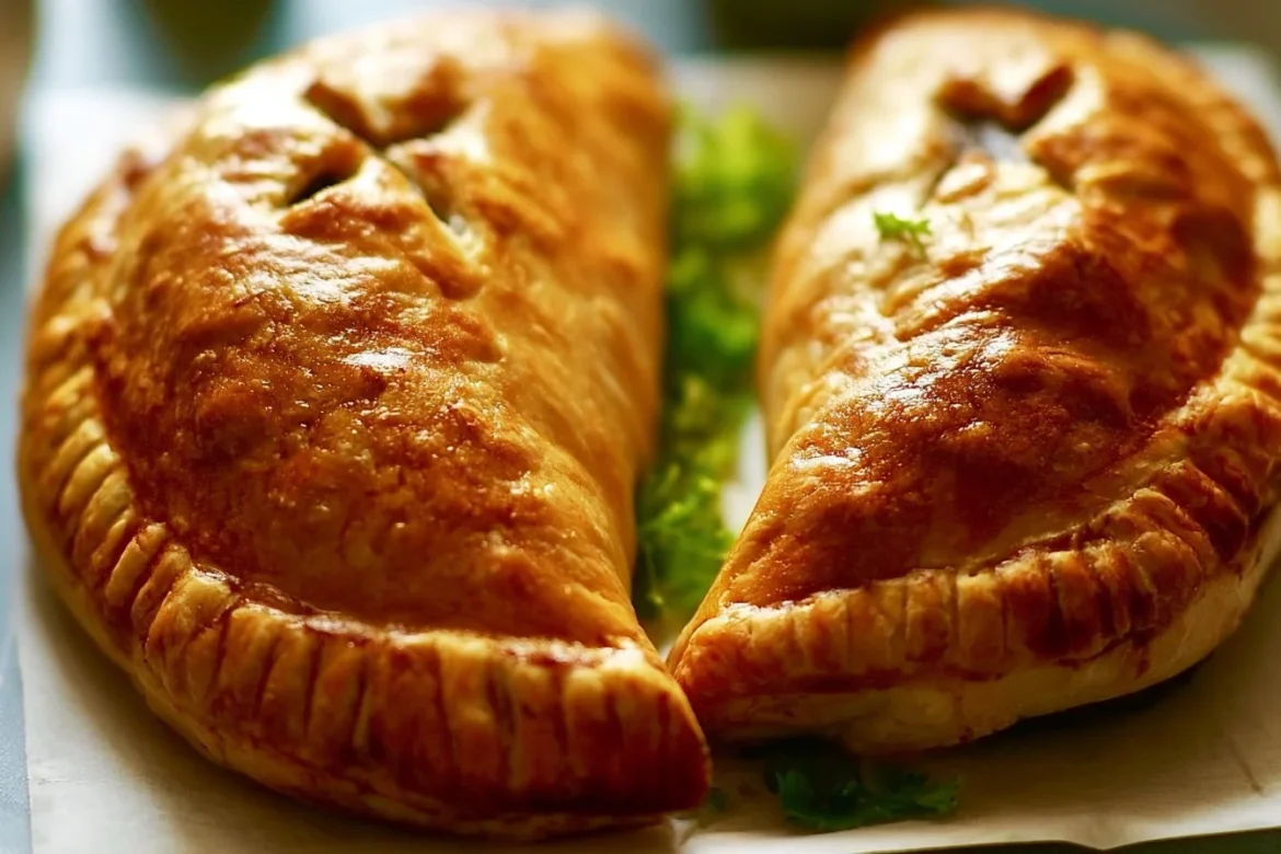 Homemade Cornish Beef Pasties with flaky pastry and hearty filling