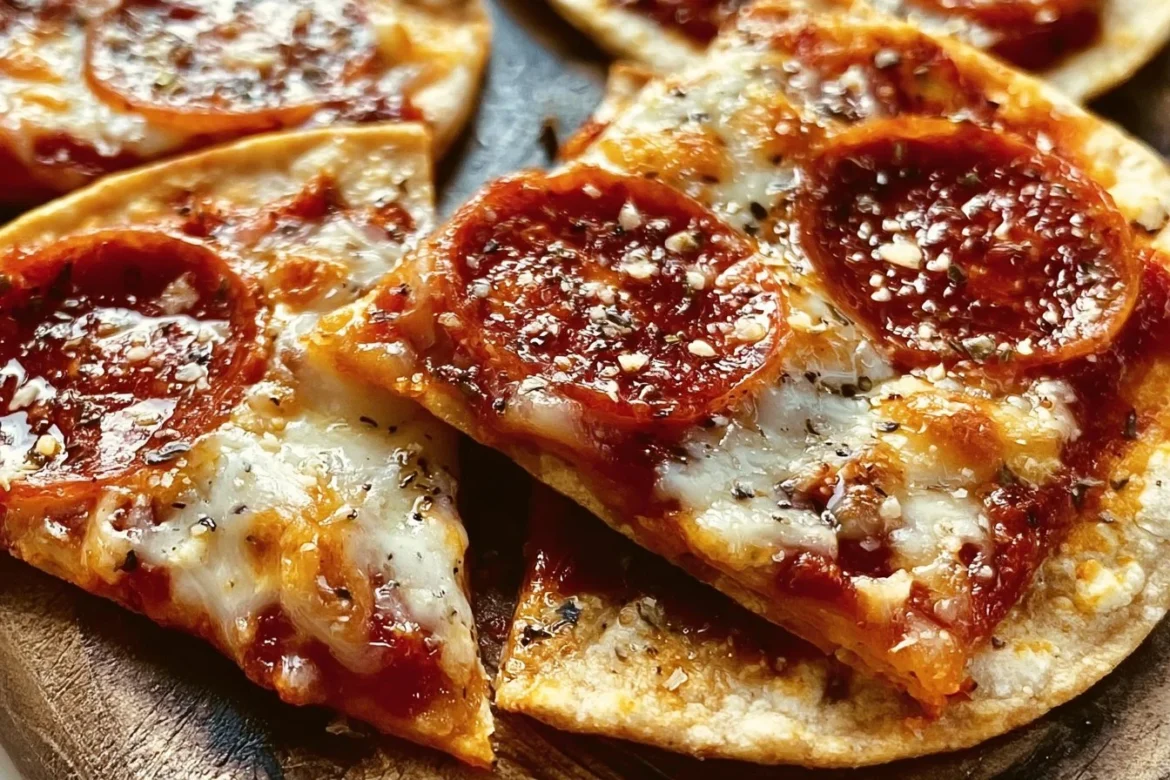 Delicious air fryer tortilla pizza ready to enjoy in just 5 minutes.