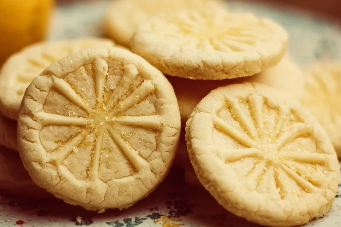 Freshly baked homemade lemonade cookies on a plate