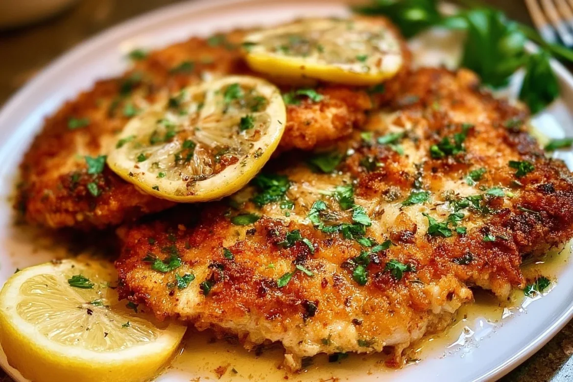 Delicious homemade Mediterranean chicken cutlets served on a plate