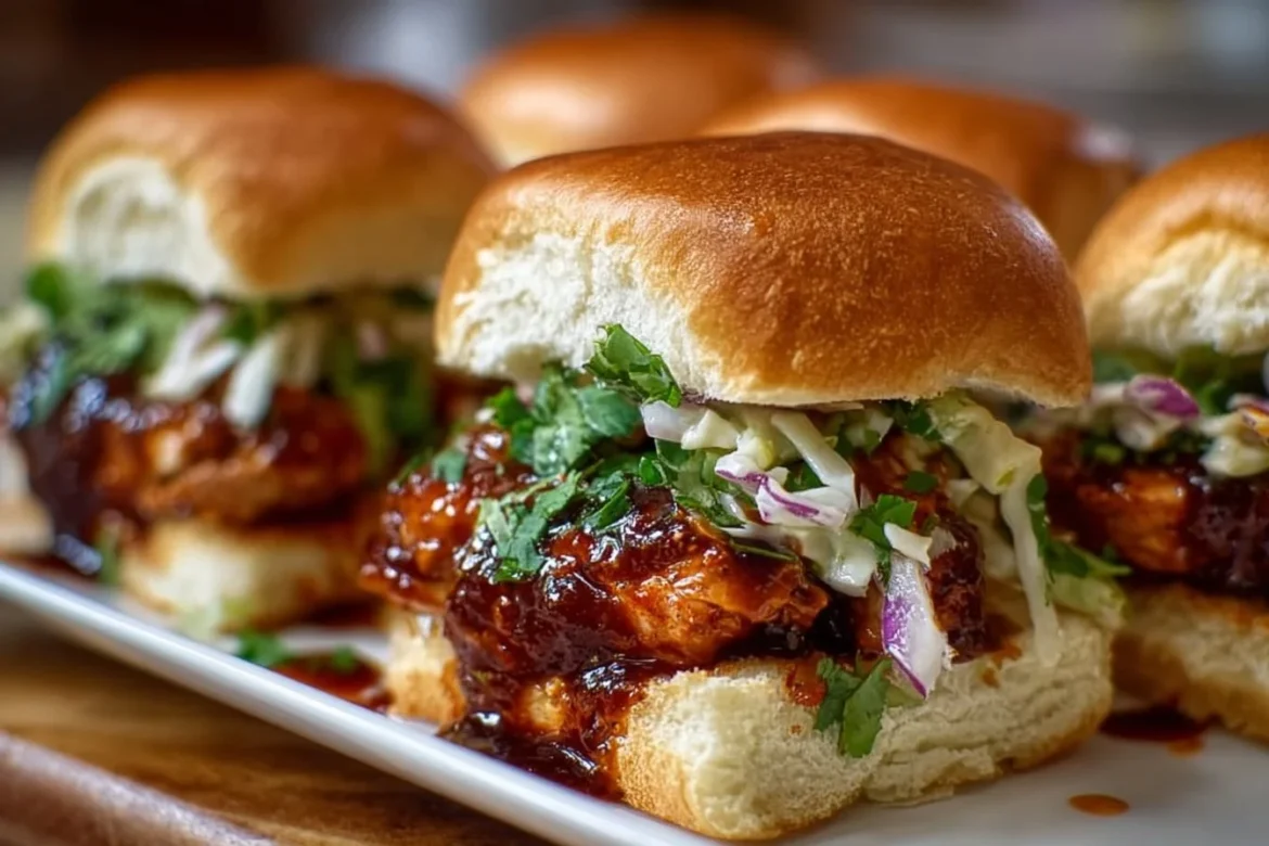 Honey Chipotle Chicken Sliders - a delicious blend of sweet and spicy flavors.
