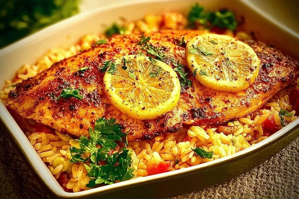 Lemon Paprika Tilapia cooked with fresh lemon and spices