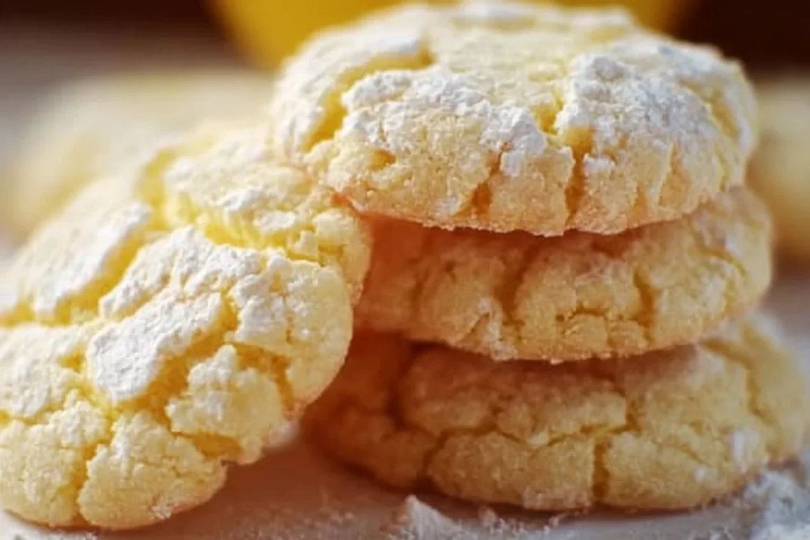 Delicious ooey gooey lemon cookies with a bright lemon glaze