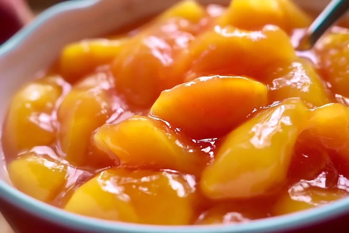 Delicious peach pie filling made with fresh peaches and spices