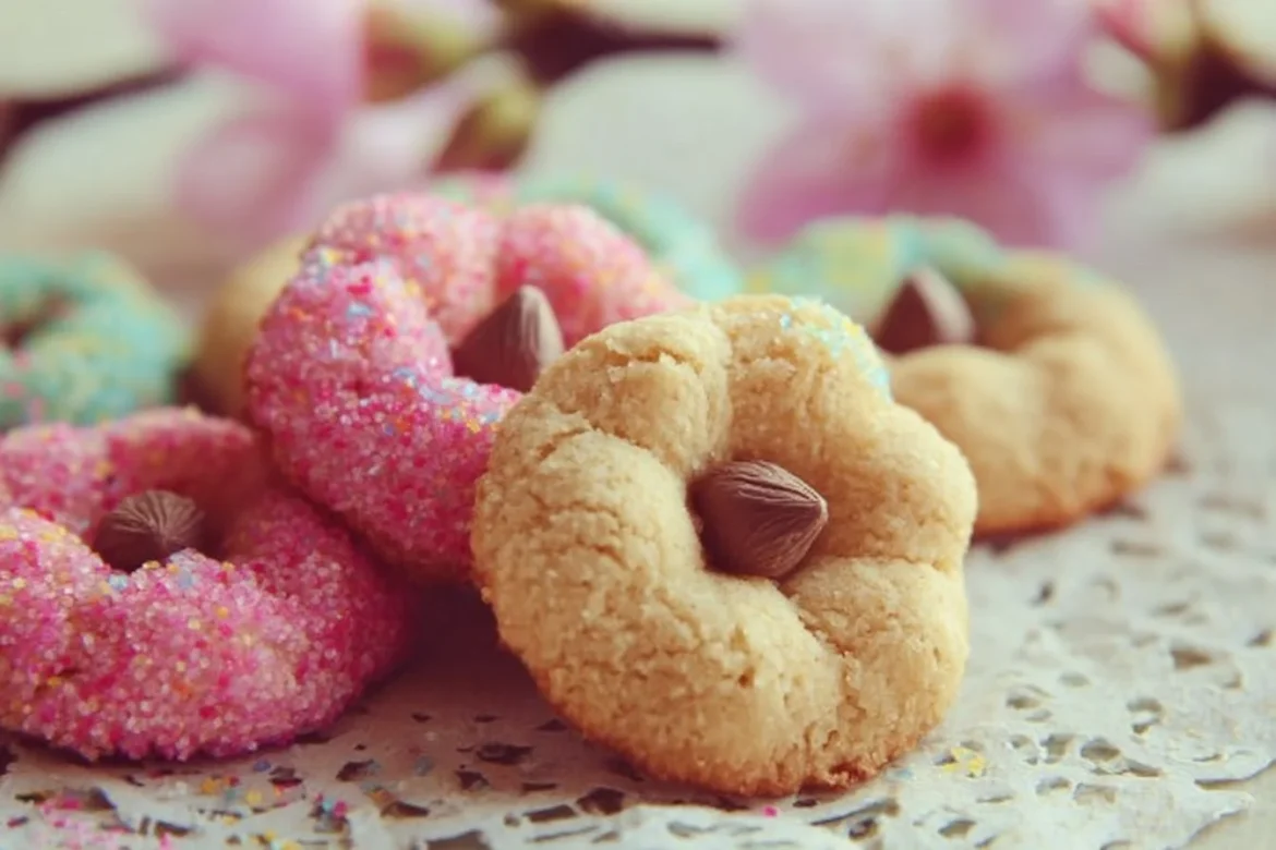 Delicious Spring Blossom Cookies with floral designs and colors