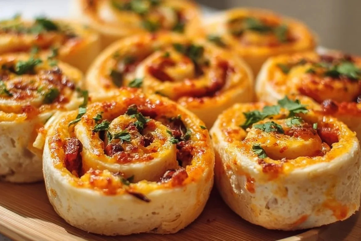 Delicious Taco Cream Cheese Pinwheels appetizer platter for parties