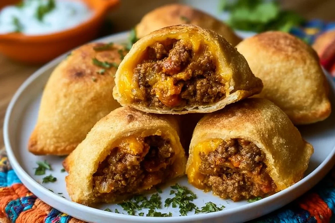 Delicious air fryer taco bombs ready to serve, filled with savory ingredients.