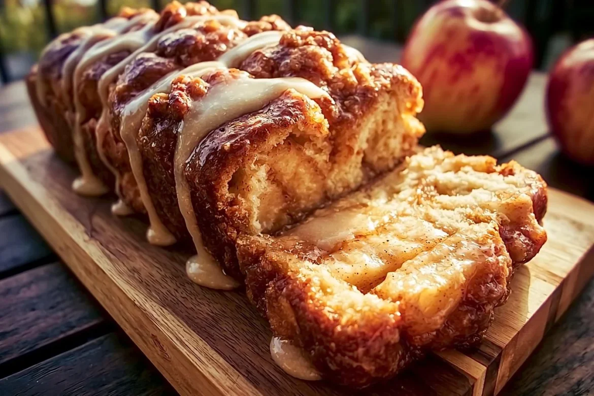 Delicious homemade Apple Fritter Bread with apples and cinnamon