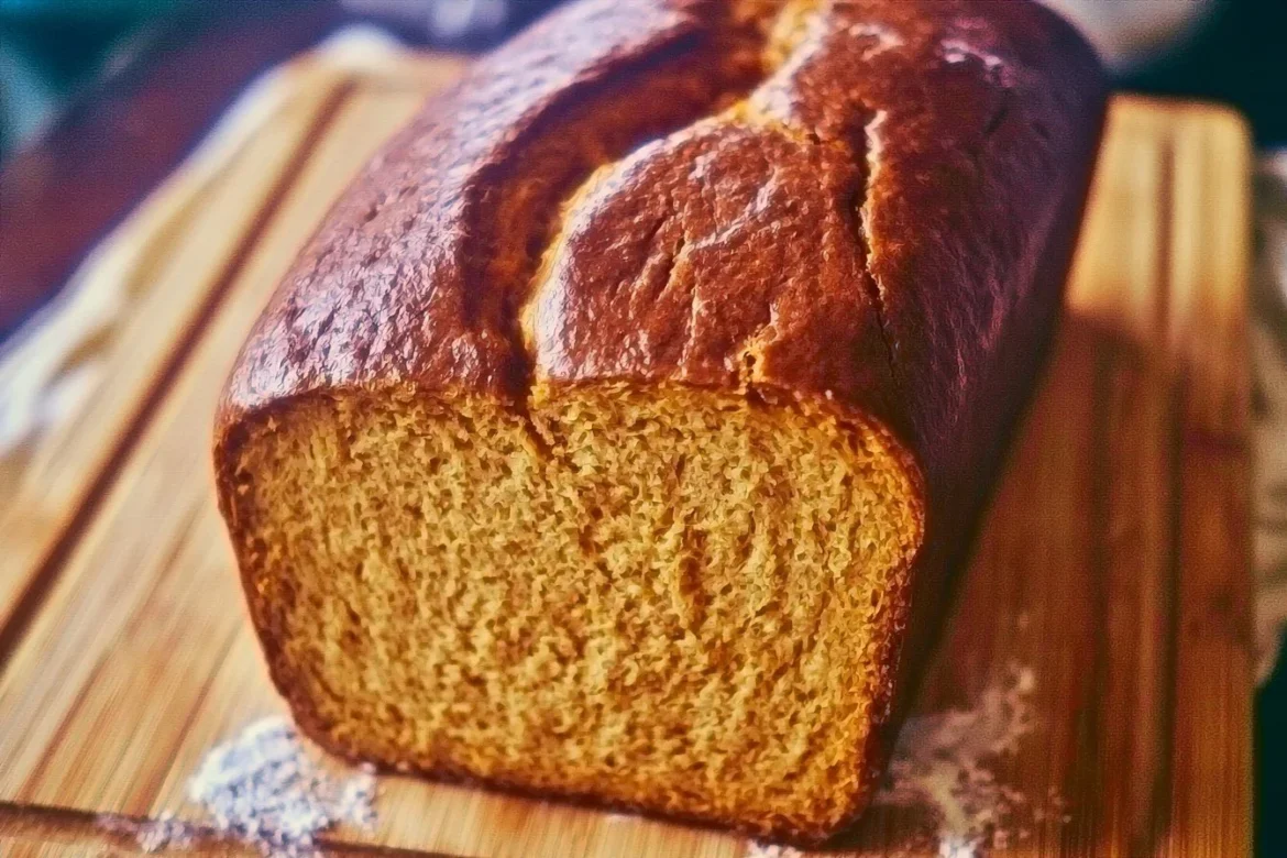 Delicious slice of Cinnamon and Spice Sweet Potato Bread with warming spices.