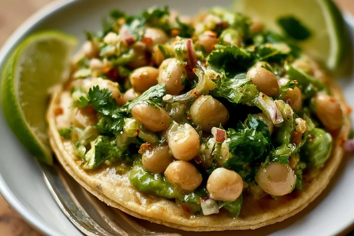 Delicious marinated cilantro lime bean salad with fresh ingredients.