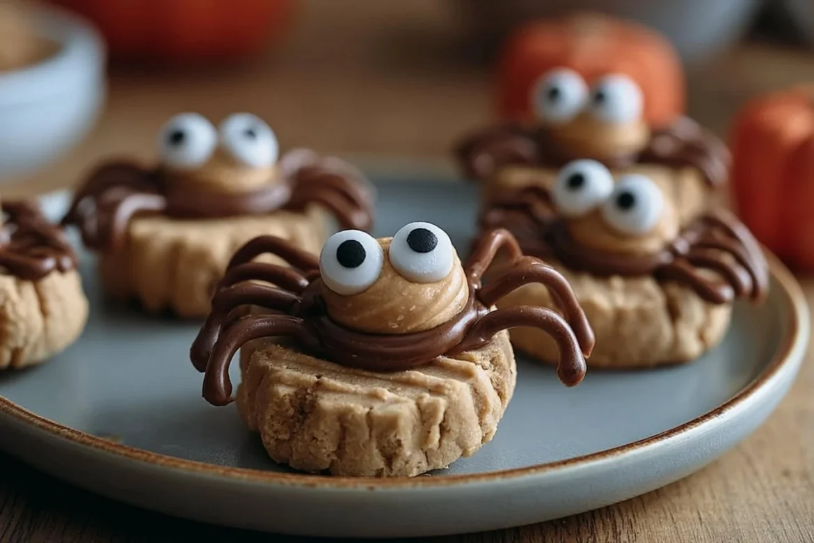 Delicious Peanut Butter Spider Cookies decorated with chocolate