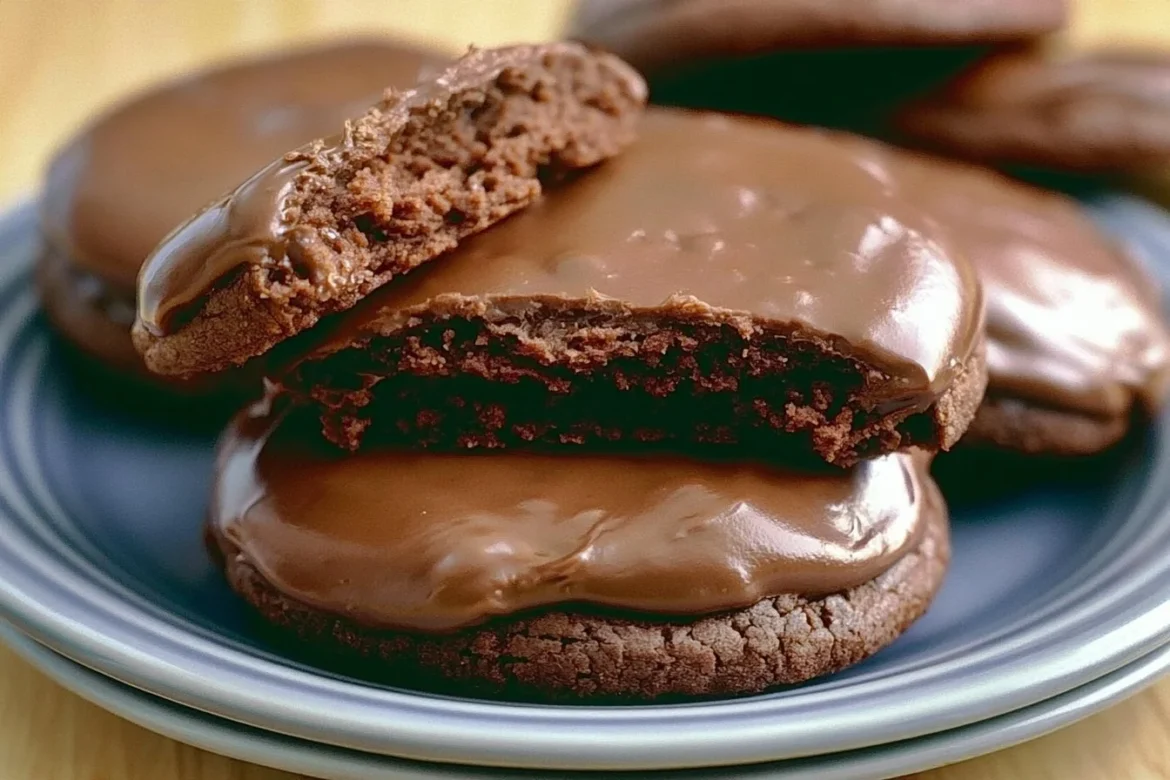 Delicious Texas Sheet Cake Cookies on a white plate