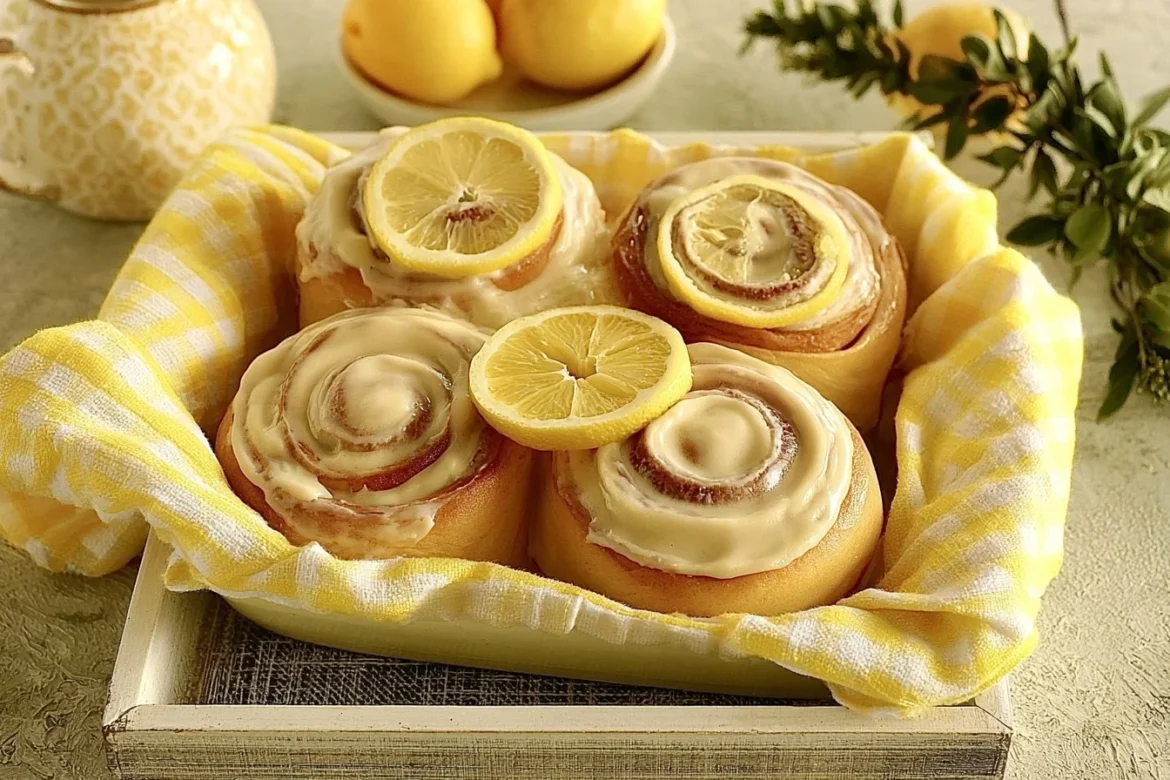 Delicious vegan lemon sweet rolls with a citrus glaze