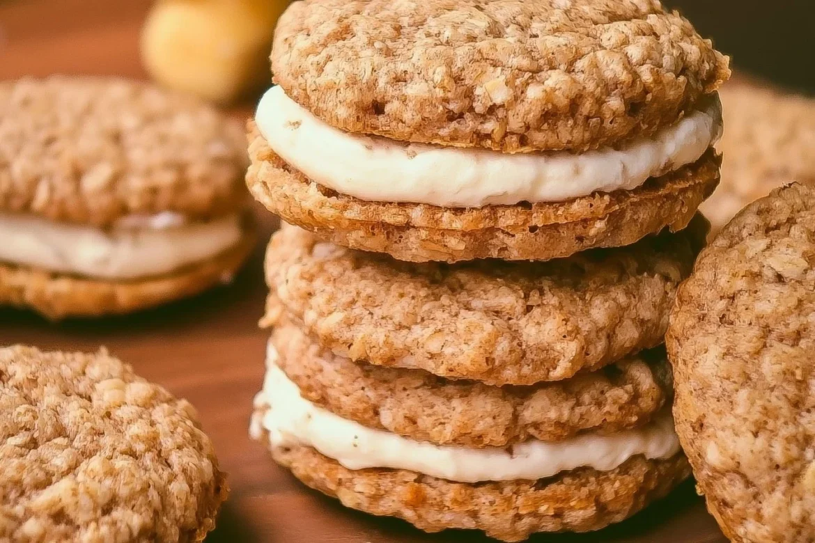 Delicious Banana Oatmeal Cream Pies with creamy filling