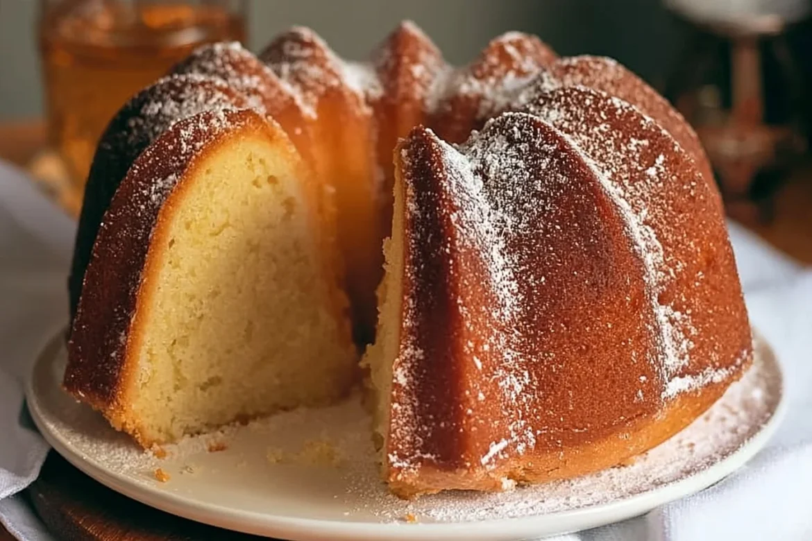 Delicious Cardamom Bundt Cake on a decorative plate