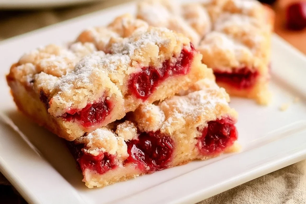 Delicious cherry pie bars with a flaky crust and vibrant cherry filling.