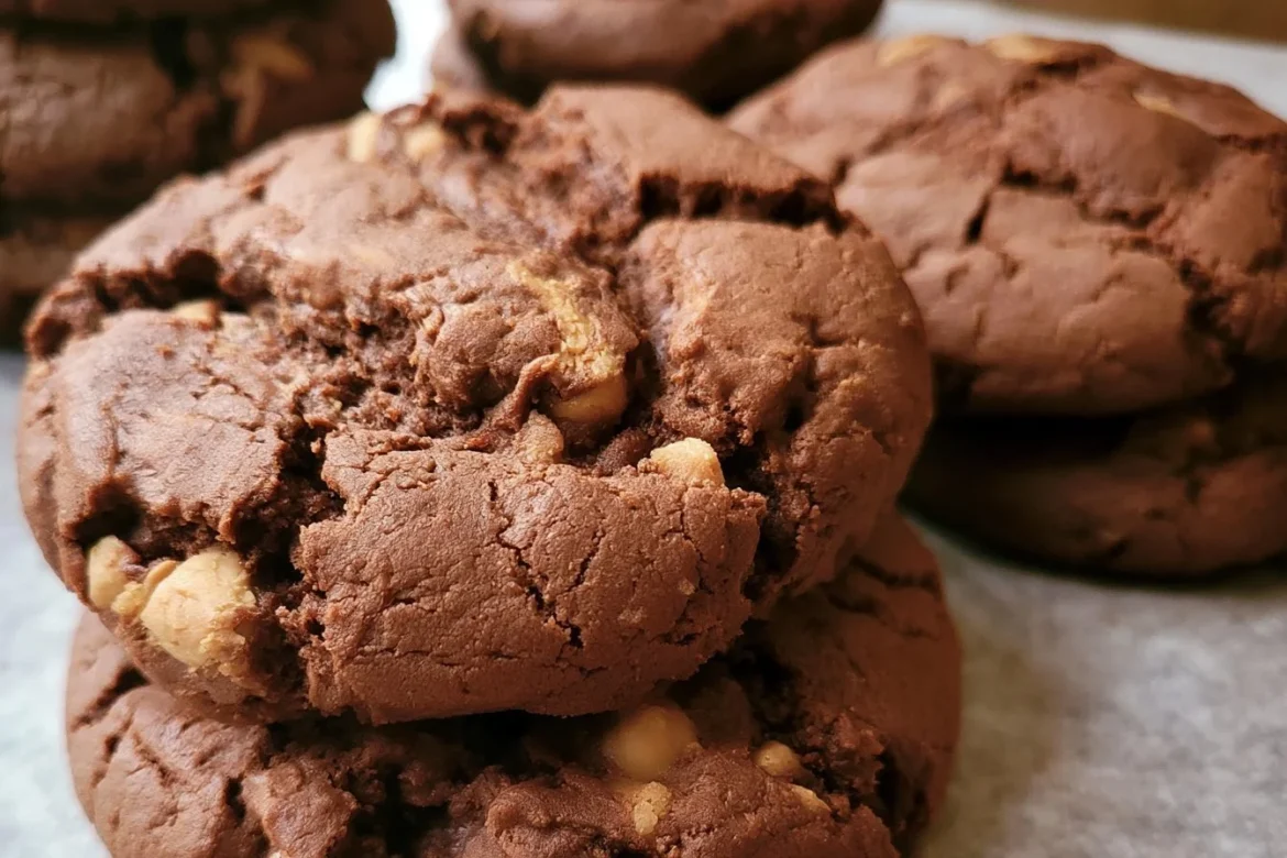 Homemade Chocolate Peanut Butter Cookies on a plate