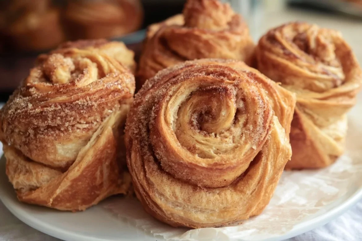 Deliciously baked easy cinnamon cruffins with a golden brown crust