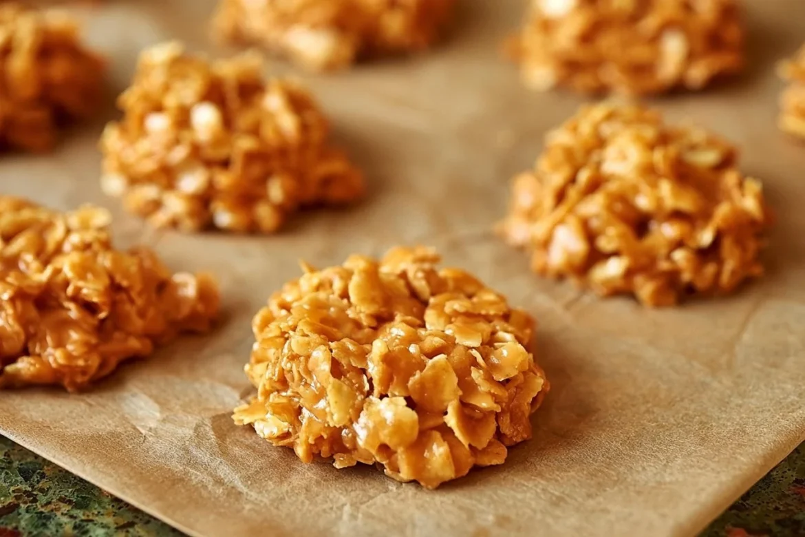Baking easy cornflake cookies with crispy and delicious texture