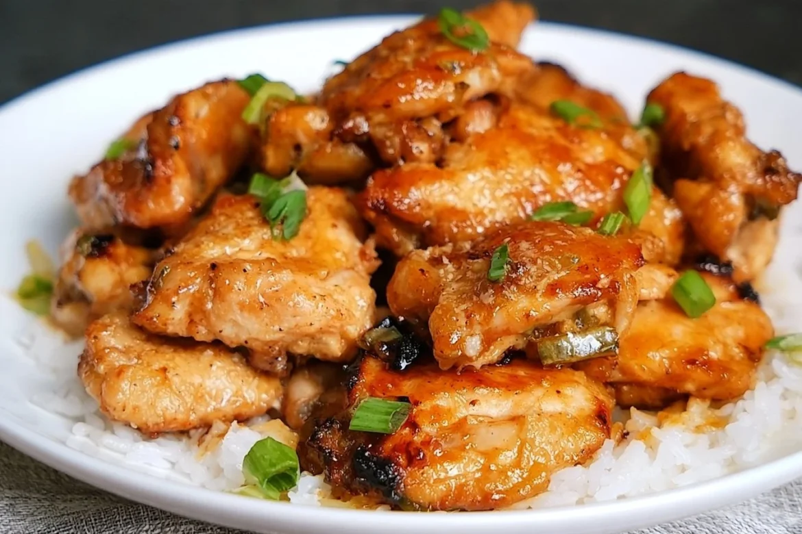 Hawaiian Style Mochiko Chicken served with rice and sides