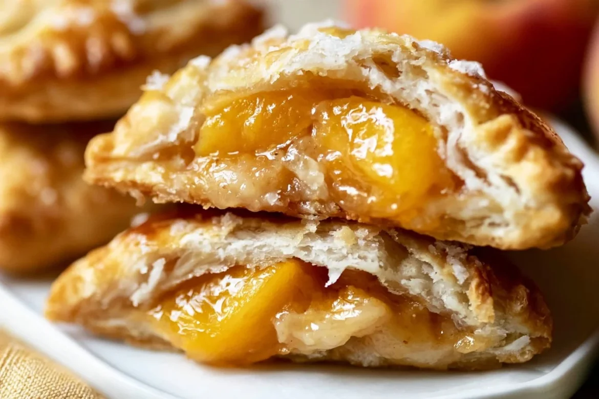 Homemade peach hand pies with flaky crust and juicy peach filling