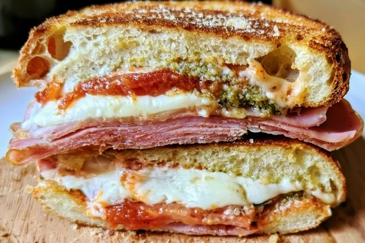 Delicious toasted Italian sandwich with fresh ingredients and rich flavors